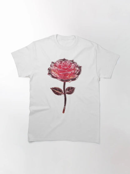 Eternal Crystal Glass Rose with Golden Heart