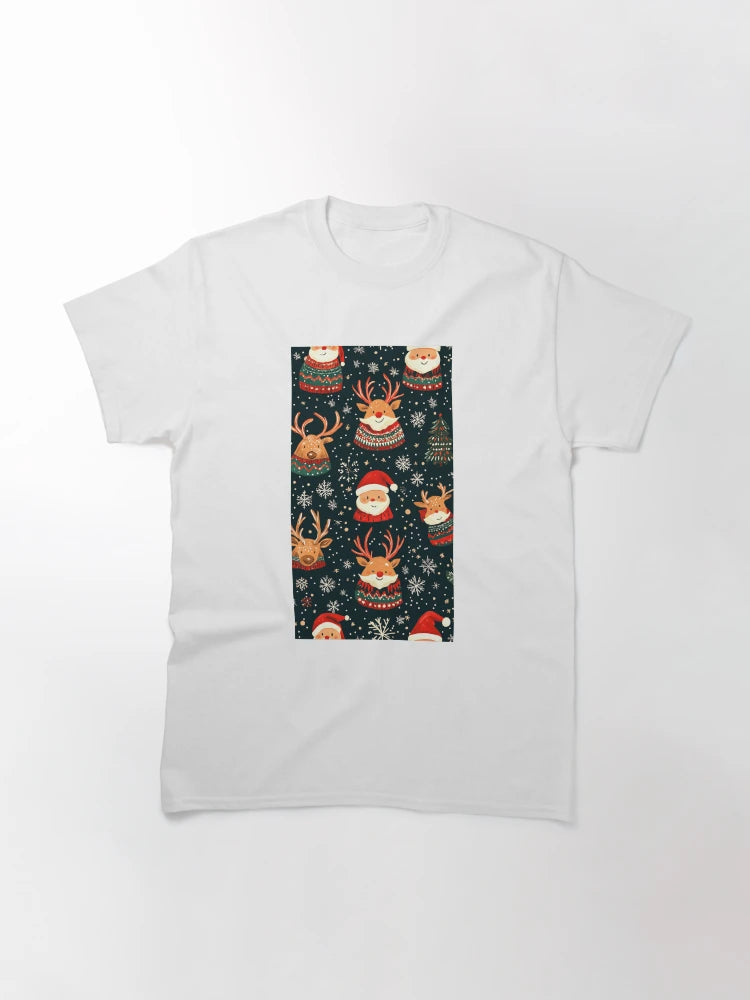 Festive Christmas Pattern with Santa and Reindeer
