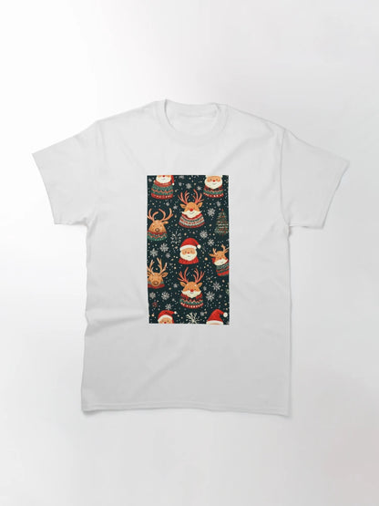 Festive Christmas Pattern with Santa and Reindeer