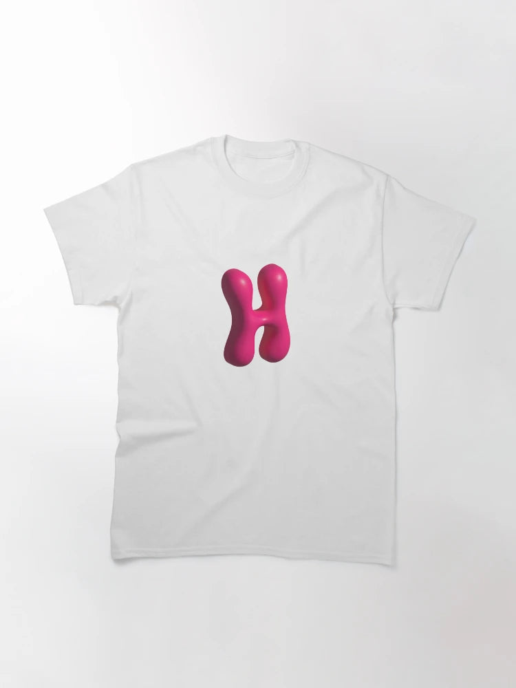 3D Pink Jelly Letter H – Glossy Bubble Alphabet Art