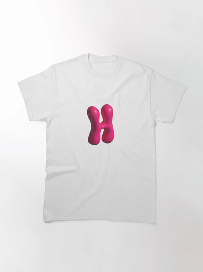 3D Pink Jelly Letter H – Glossy Bubble Alphabet Art