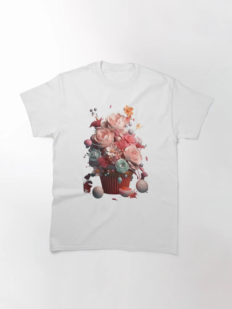 Dreamy Flowery Cupcake - 3D render in pastel colors