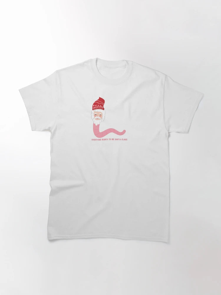 Everyone wants to be Santa Claus. Even small worm.