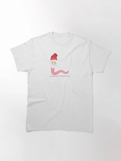 Everyone wants to be Santa Claus. Even small worm.