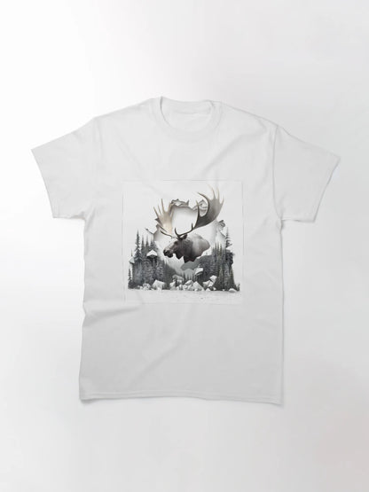 3D Moose in a Forest Wall Hole