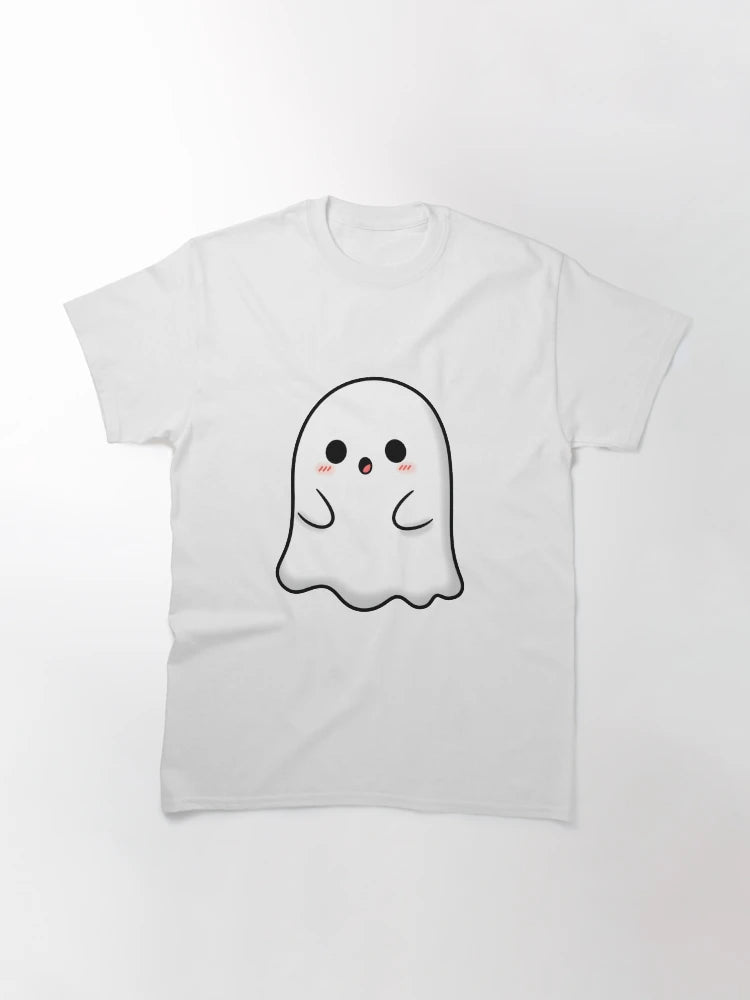Adorable Cartoon Ghost With Blushed Cheeks