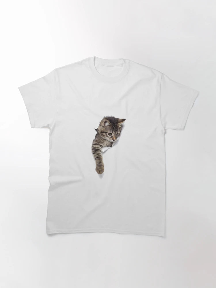 3d cat print t-shirt