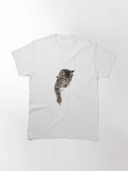3d cat print t-shirt