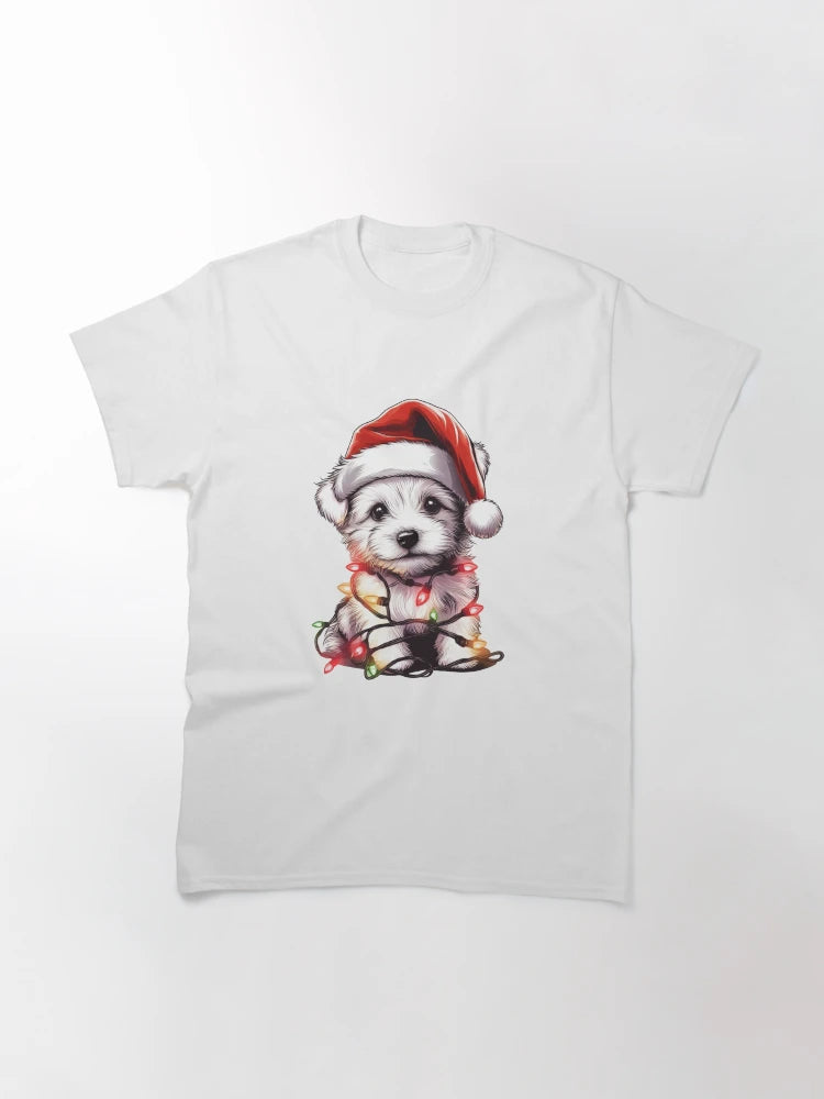 Adorable Dog Christmas Lights Santa Hat