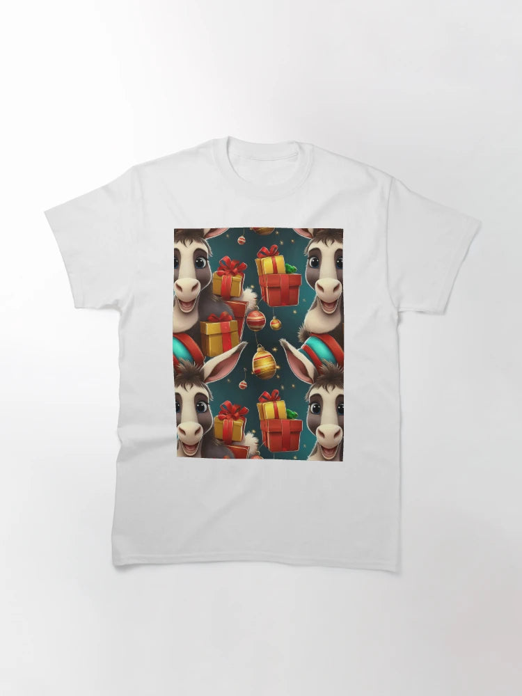 Donkey's Christmas Surprise:: A playful pattern featuring donkeys carrying colorful gifts.