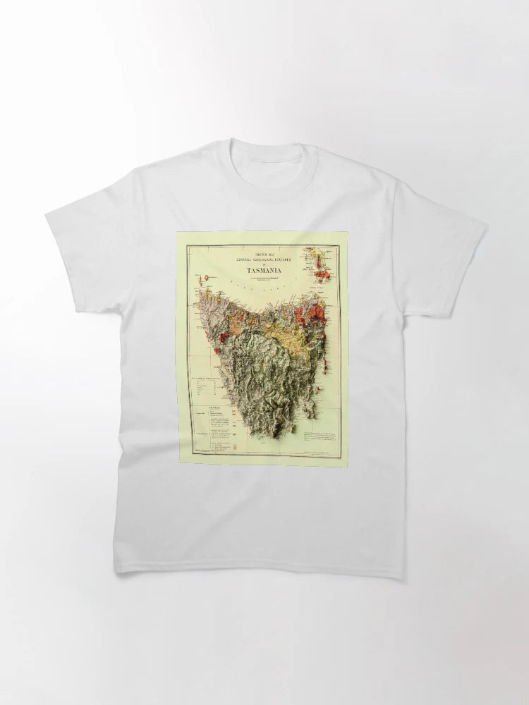 1884 Tasmania Geological Map 3D digitally-rendered