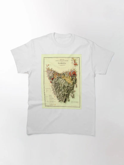 1884 Tasmania Geological Map 3D digitally-rendered