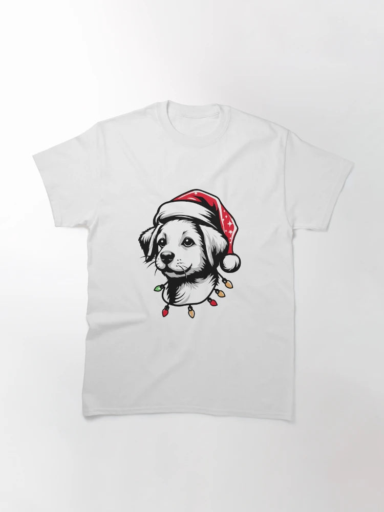 Adorable Dog Christmas Lights Santa Hat