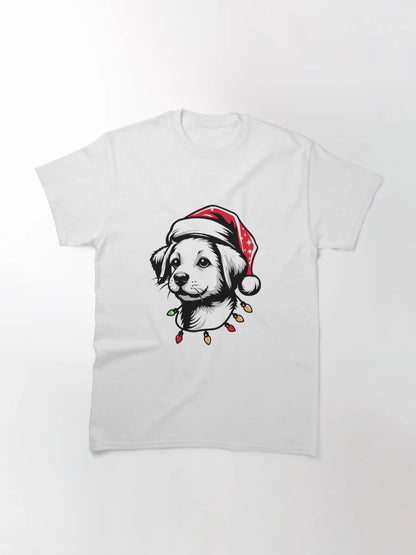 Adorable Dog Christmas Lights Santa Hat