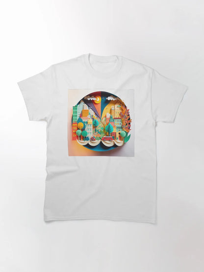 3D Effect Papercut Art - Cityscape Scene