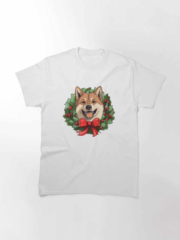 Akita -  Christmas Wreath Dog