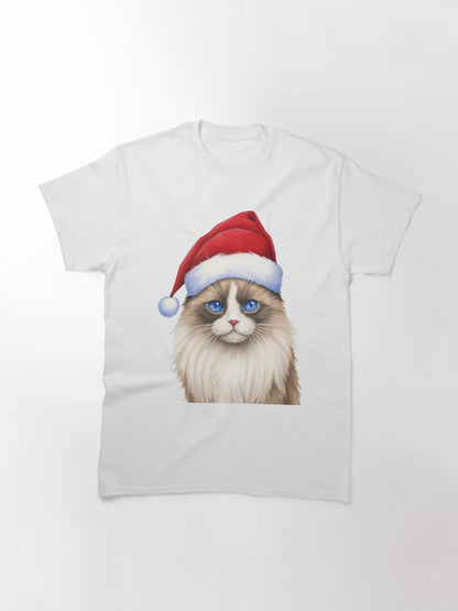 A Festive blue-eyed Ragdoll Cat