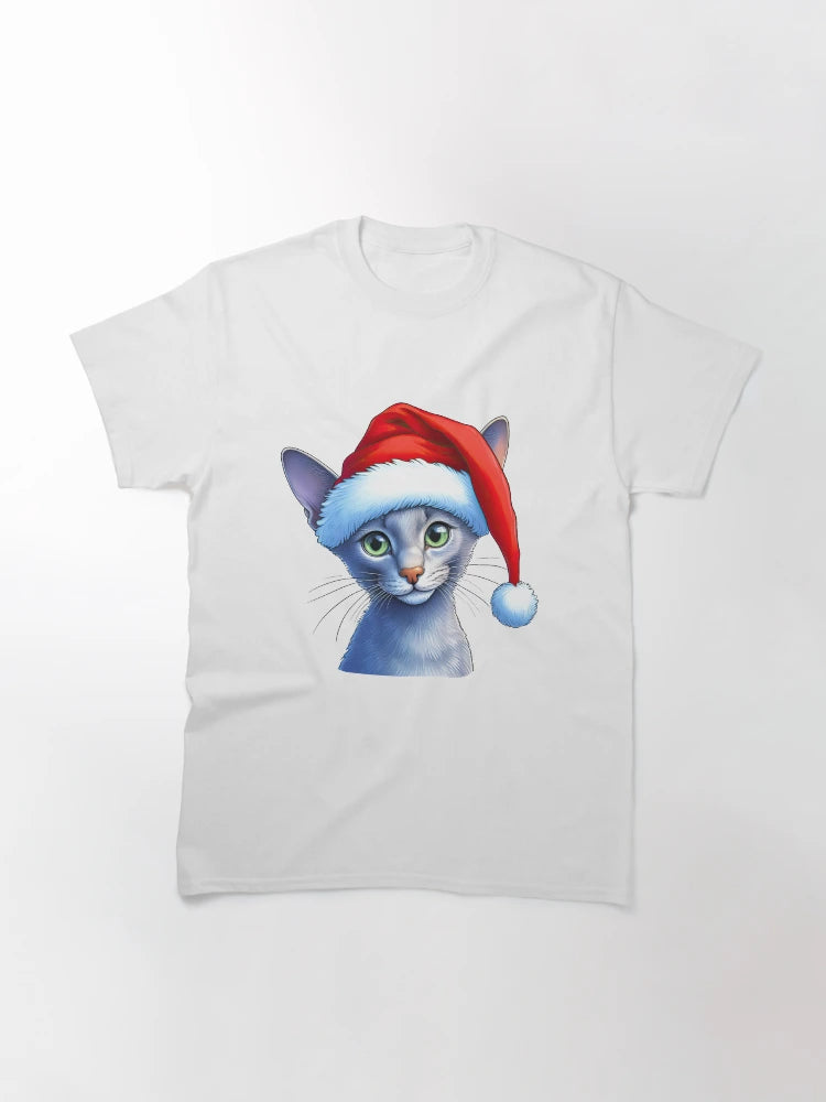 A Festive Oriental Blue Cat, with light-green eyes