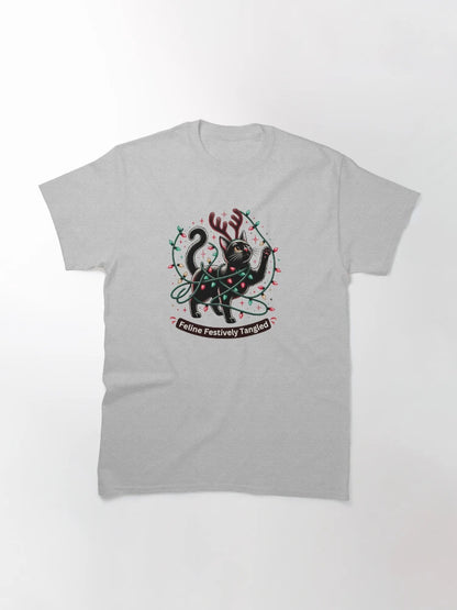 Feline Festively Tangled, cute black Christmas Cat