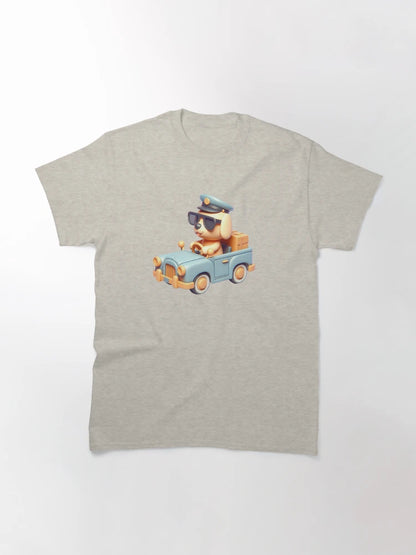 3D Dog with Sunglass Riding a Car, Cute Dog Riding a Car, Adorable Kawaii Dog Riding a Car