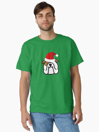 English Bulldog Santa - Bully Santa sticker - Bulldog gifts - Christmas Bulldogs