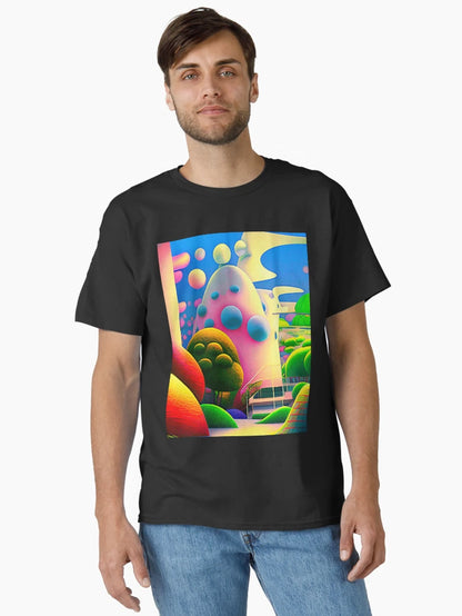 Abstract 3D art. Colorful magical landscape