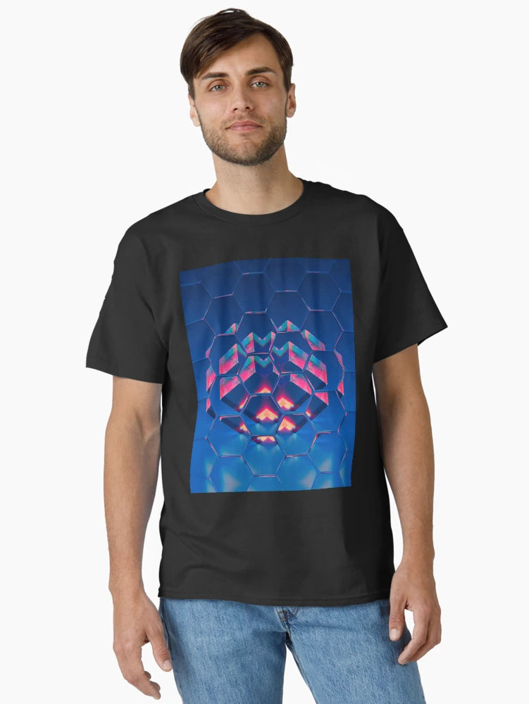 3D Visual Art. Honeycomb neon abstract