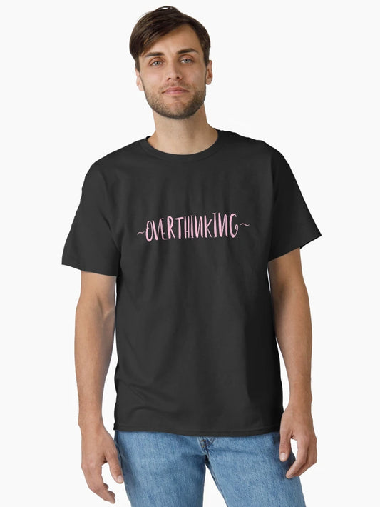 Overthinking Minimalist Bold Text Sticker (Pink)