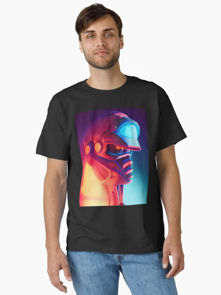 Alien 3D neon space synthwave art