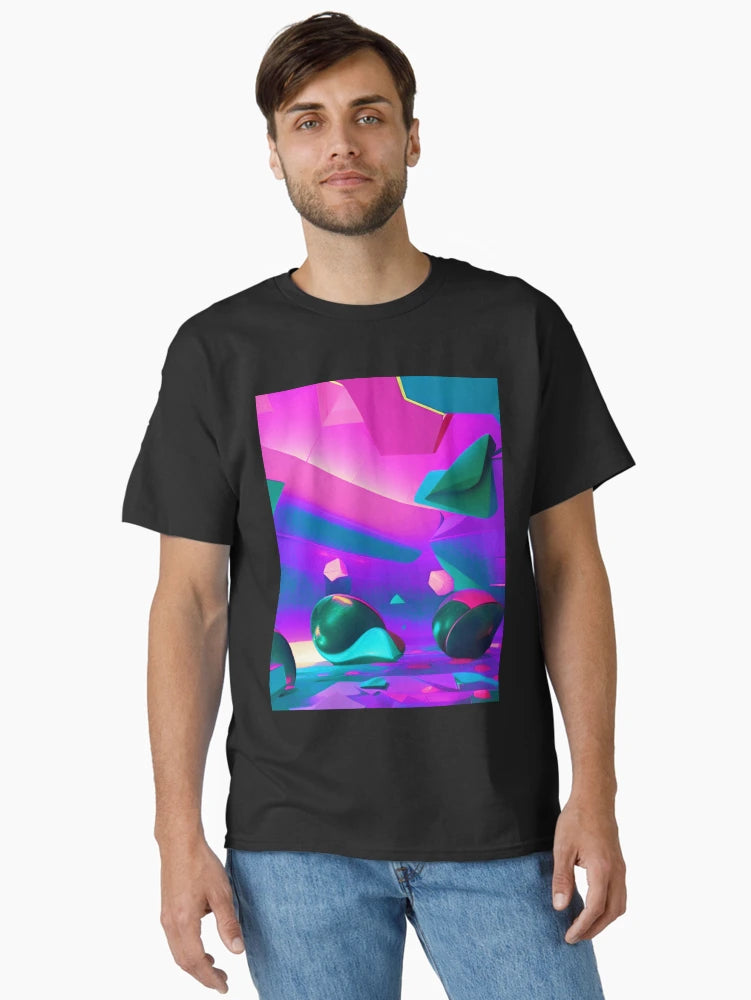 Abstract 3D art. Colorful magical landscape