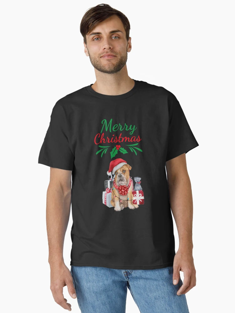 A Festive Bulldog Design. Festive Dog. Christmas Dog.