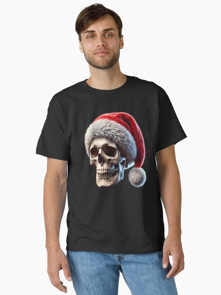 A skull with Santa Claus’s hat