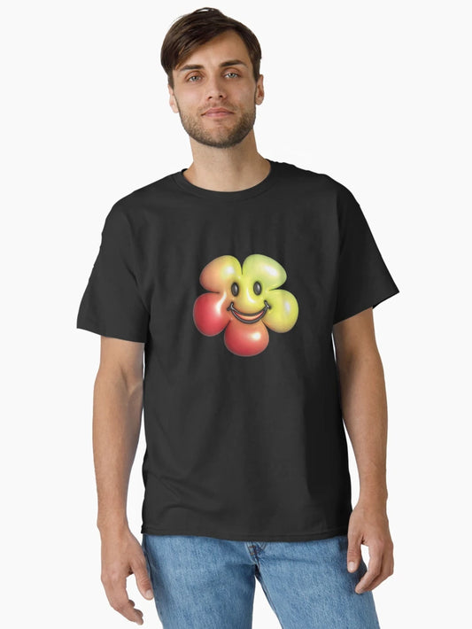 3d yellow and red flower smiley face.