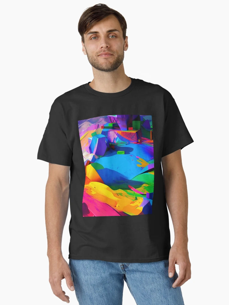 Abstract 3D art. Colorful magical landscape