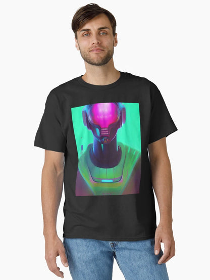 3D alien art. Coloful synthwave style neon