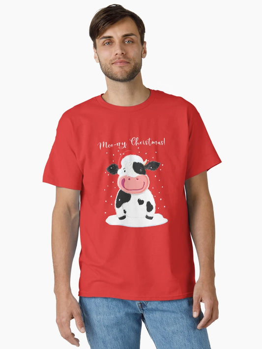 A Happy Holstein Cow Wishes You A Merry Christmas