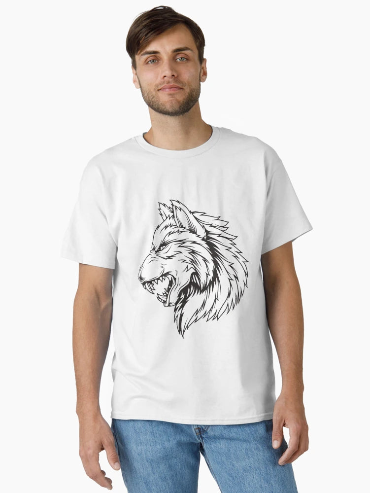 3D Angry Growling Grey Wolf