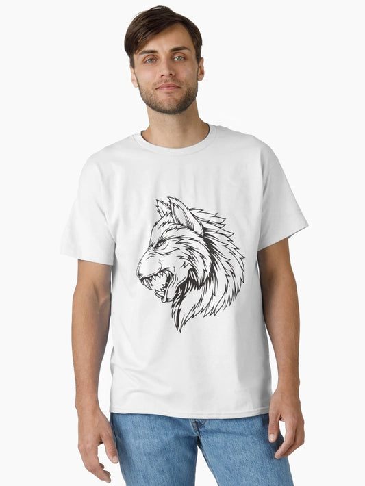 3D Angry Growling Grey Wolf