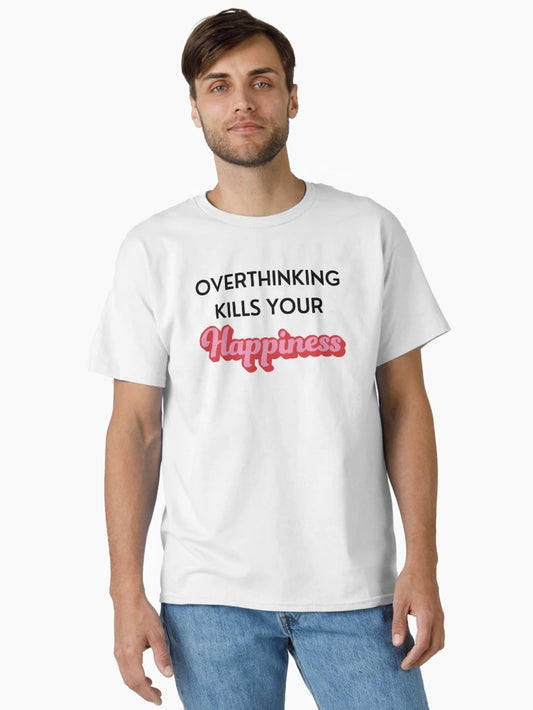 Overthinking Kills Your Happiness, Retro colorful groovy style