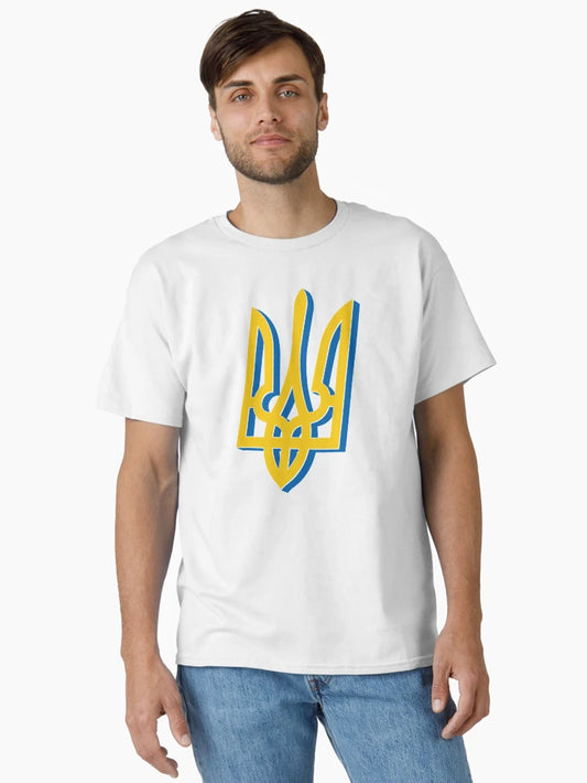 3D Yellow Blue Ukrainian Trident