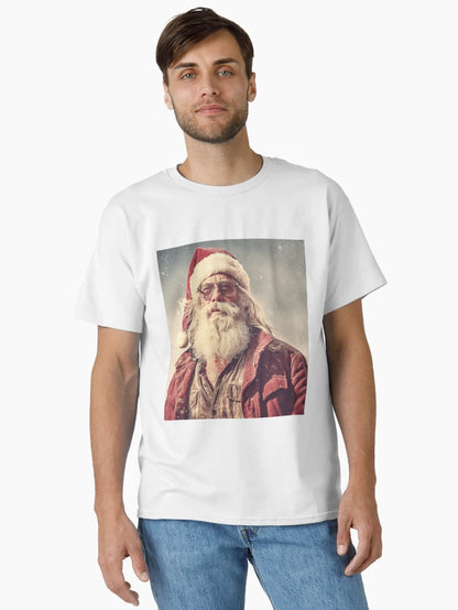 effortlessly cool Santa Claus donning a Christmas hat style