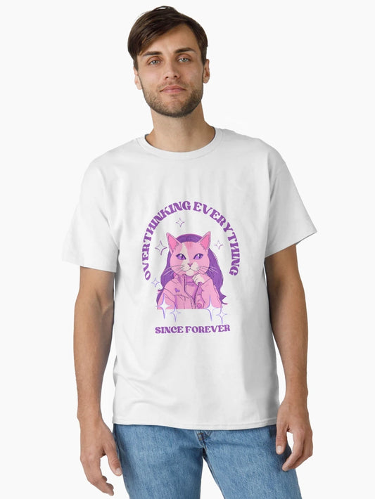 Overthinking Feline in Pink and Purple