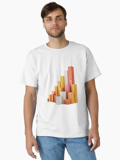 3D Colorful Bar Chart Business Growth Art