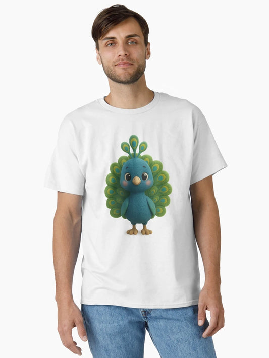 Adorable Peacock with Colourful Tail Feathers  - Cute Cottagecore 3D Art