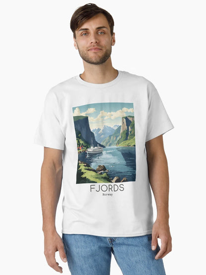 A Vintage Travel Illustration of the Fjords - Norway