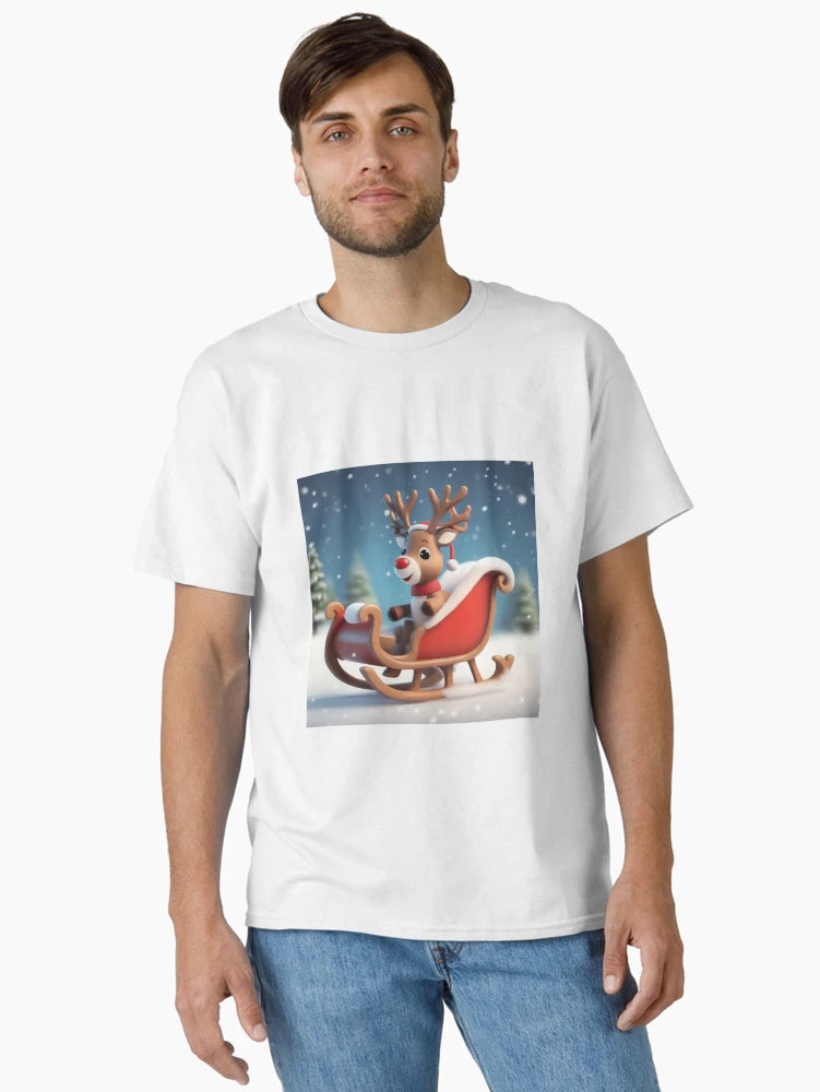 3d reindeer in a sleigh