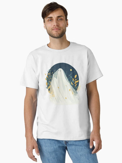 A cute ghost in a white veil