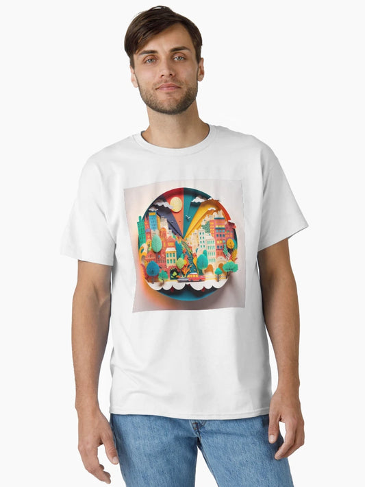 3D Effect Papercut Art - Cityscape Scene