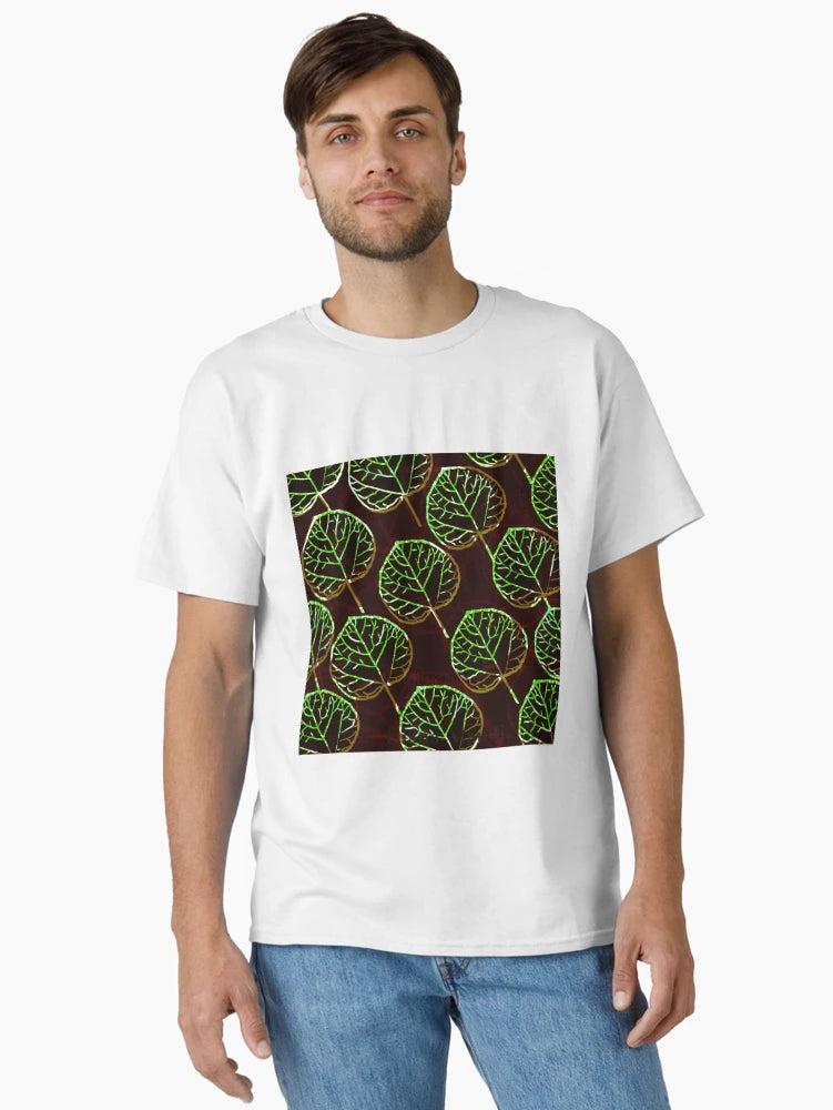 3D dark round leaf semi abstract art.