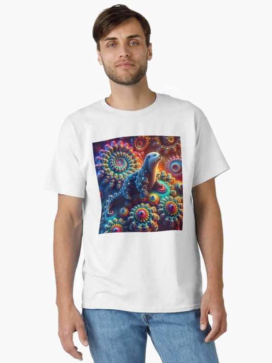 A.I. Psychedelic Fractal Otter 0002 FunFractals ChromaDepth 3D